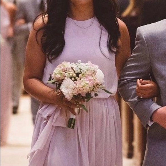 BHLD Donna Morgan Alana Dress Palest Pink Wedding - Picture 2 of 13